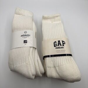 NEW Unisex GAP ORIGINAL 6 PAIR CUSHIONED CREW SOCKS FITS SHOE SIZE 8-12"